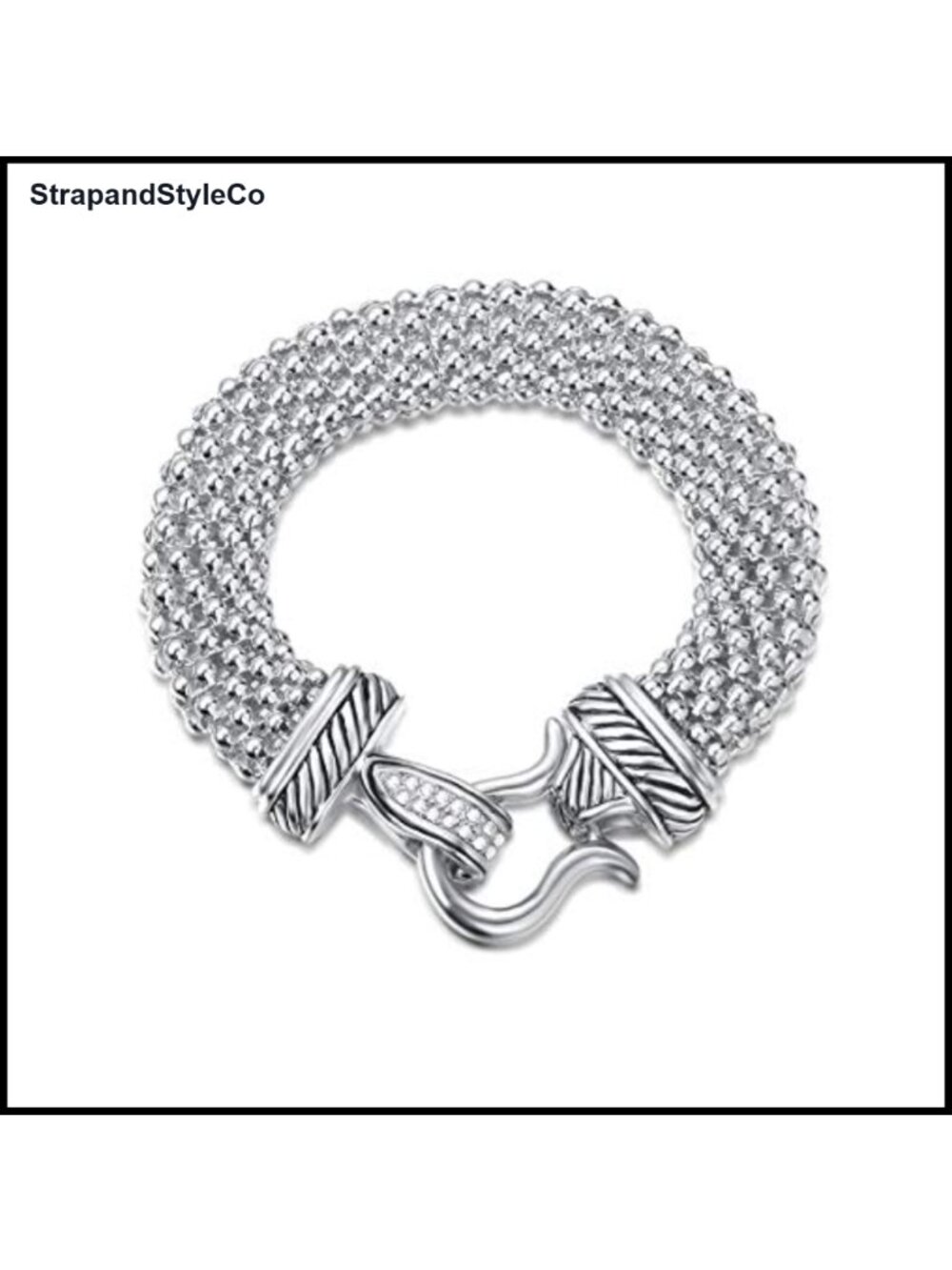 Cable Wire Strand Bracelet Gold Plated Magnetic Clasp Vintage Style